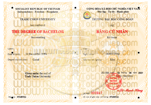 Cần mua bằng đại học Công Đoàn, đây là mẫu cho khách hàng cần tham khảo