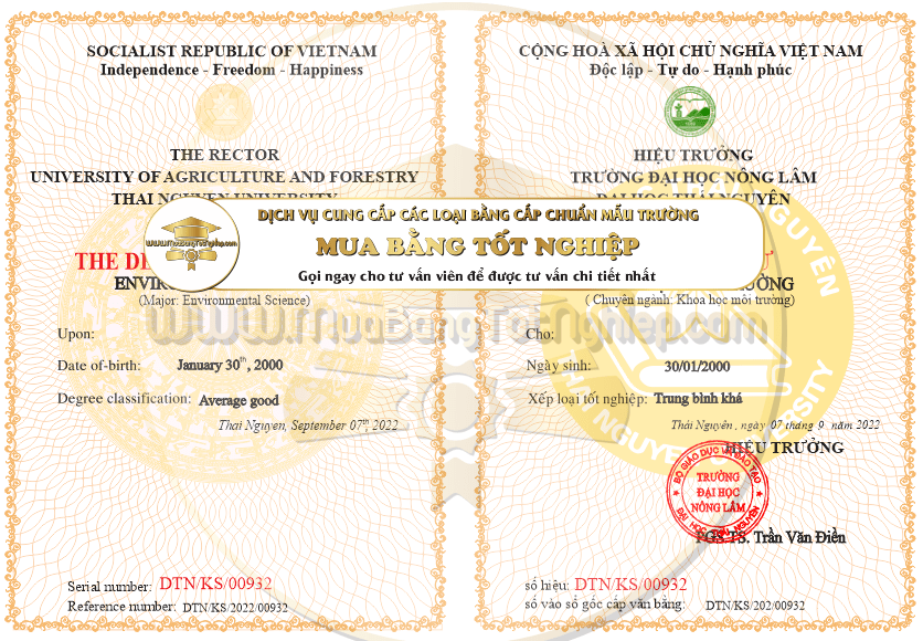 Mẫu bằng Đại Học Nông Lâm Đại Học Thái Nguyên 2022 có sư thay đổi rất lớn trong quy chuẩn cấp văn bằng tốt nghiệp