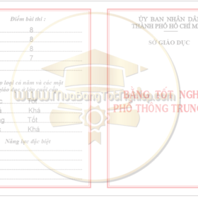 Mẫu bằng cấp 3 trung học phổ thông tphcm 1986 chuẩn