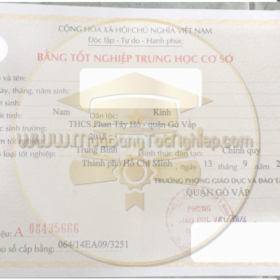 Mẫu bằng cấp 3 trung học phổ thông tphcm 2018 chuẩn