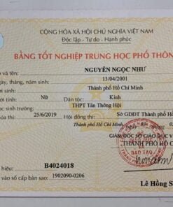Mẫu bằng cấp 3 trung học phổ thông tphcm 2020