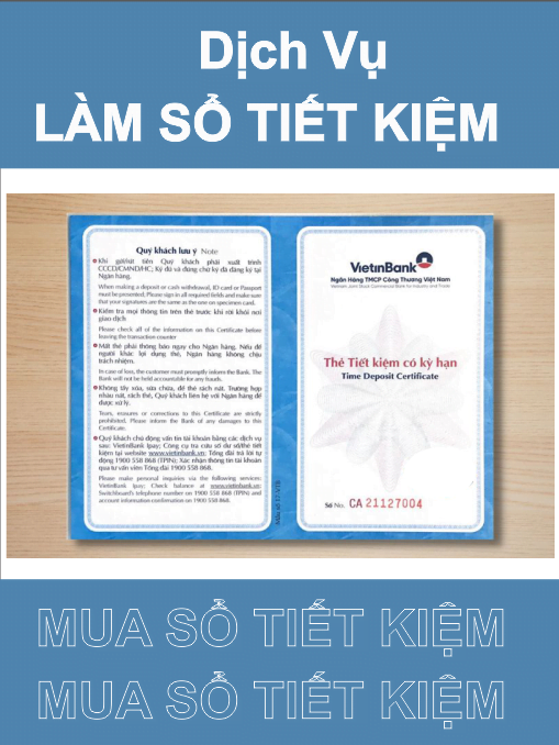 làm sổ tiết kiệm ở đâu, hãy gọi ngay cho tôi nếu bạn cần mua sổ tiết kiệm Viettinbank