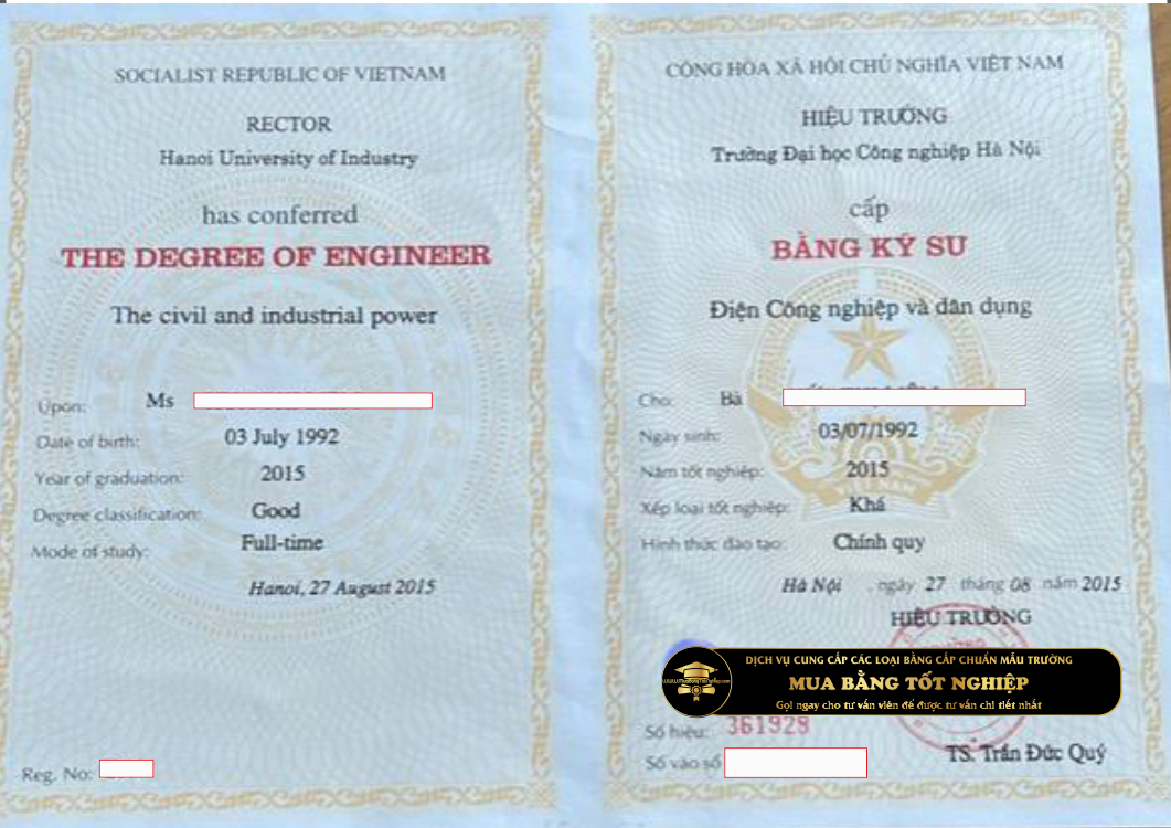 bằng điện công nghiệp và dân dụng Đh Công Nghiệp Hà Nội