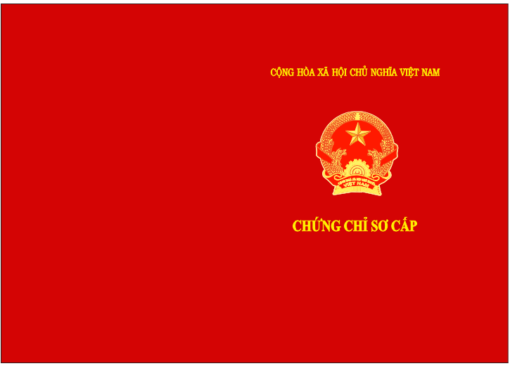 Bìa mẫu chứng chỉ sơ cấp kỹ thuật chế biến món ăn