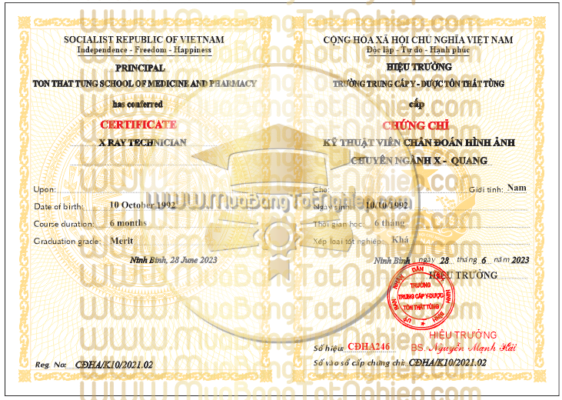 chứng chỉ hành nghề trưởng trung cấp y được Tôn Thất Tùng