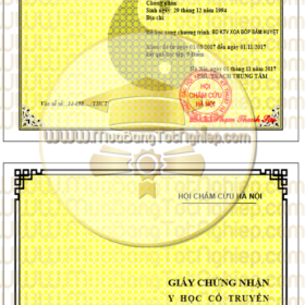 Mẫu chứng chỉ cho khách hàng Cần làm chứng chỉ hành nghề xoa bóp