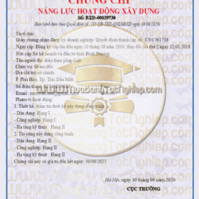 chứng chỉ hành nghề năng lực hoạt động xây dựng cho doanh nghiệp hoặc công ty