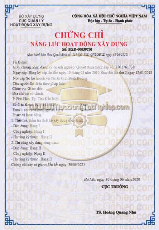chứng chỉ hành nghề năng lực hoạt động xây dựng cho doanh nghiệp hoặc công ty