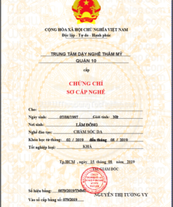 Chứng chỉ sơ cấp nghề chăm sóc da, trong các Spa