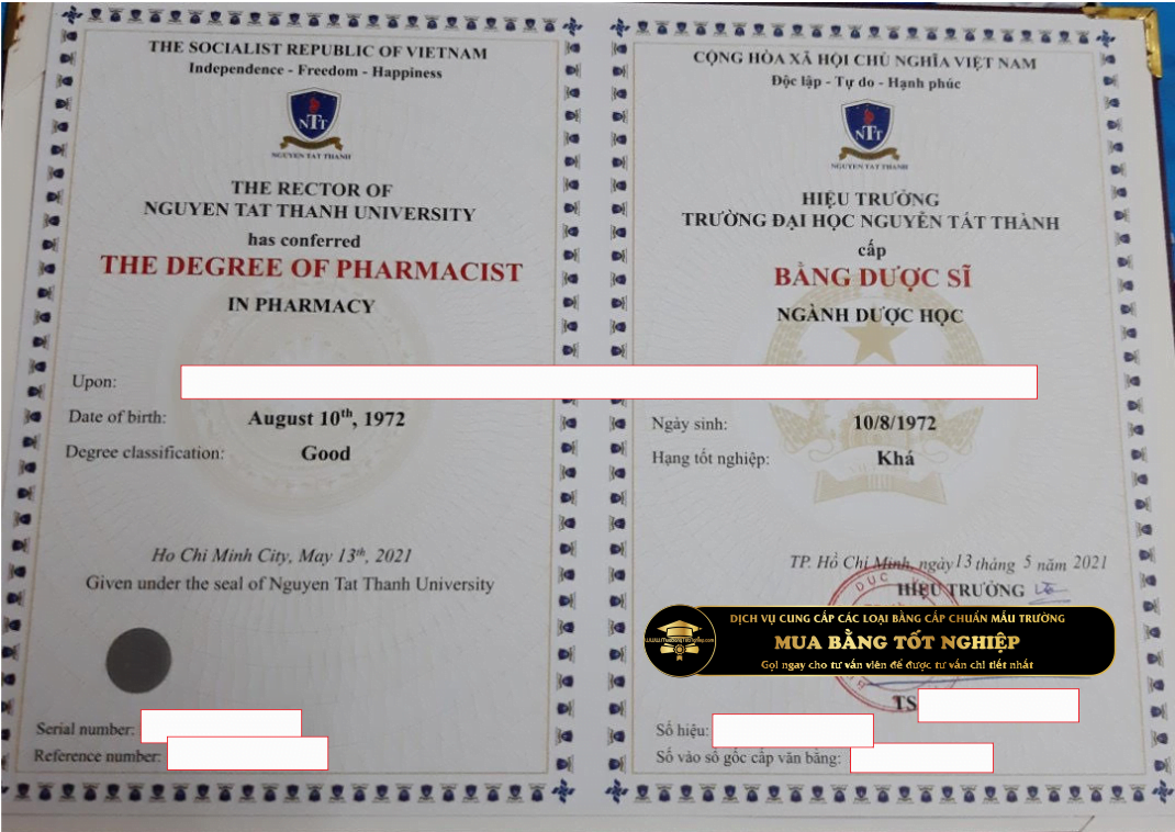Làm bằng Đại học Nguyễn Tất Thành, mẫu bằng được cấp tại trường chính quy