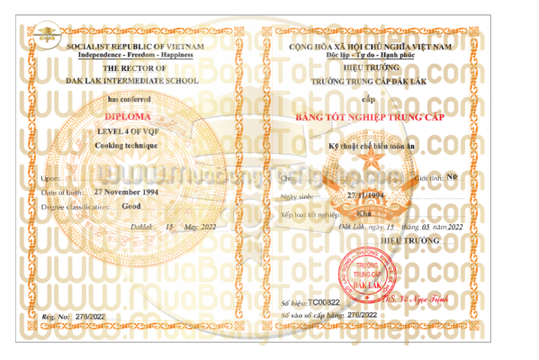 làm bằng trung cấp Đắk Lắk năm 2022