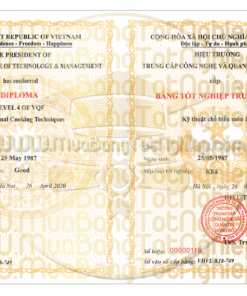 mẫu bằng trung cấp công nghẹ và quản trị đông đô