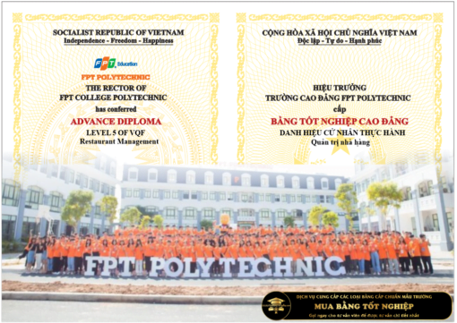 Mẫu bằng CD FPT PolyTechnic dành cho các bạn tham khảo trước.