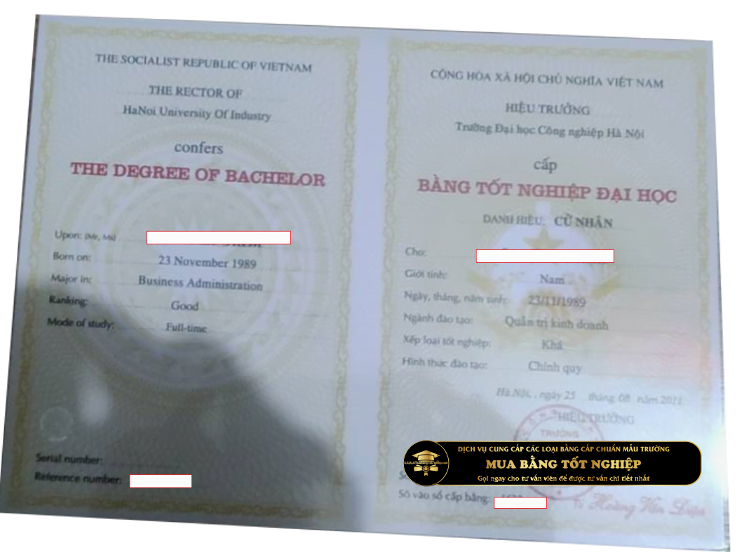 mẫu bằng ĐH CN HN năm 2011