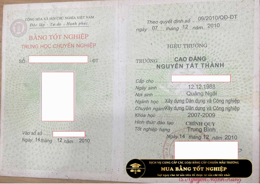 Mẫu bằng cần làm trường ĐH NTT năm 2010 - Vẫn là trường cao đẳng
