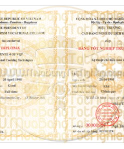 mẫu bằng trung cấp trường cao đẳng nghề du lịch sài gòn