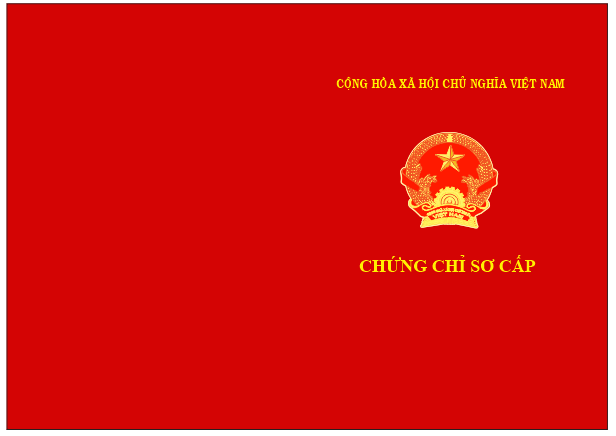 Bìa mặt sau của chứng chỉ sơ cấp nghề nhân viên bán xăng dầu