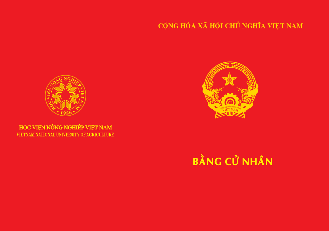bìa mẫu bằng đại học của Học viện nông nghiệp Việt Nam