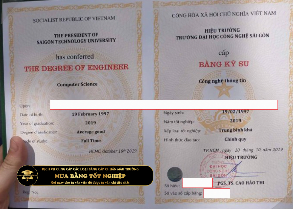 làm bằng ĐH Công nghệ SG (STU - SAIGON TECHNOLOGY UNIVERSITY) văn bằng chính quy tại trường cấp