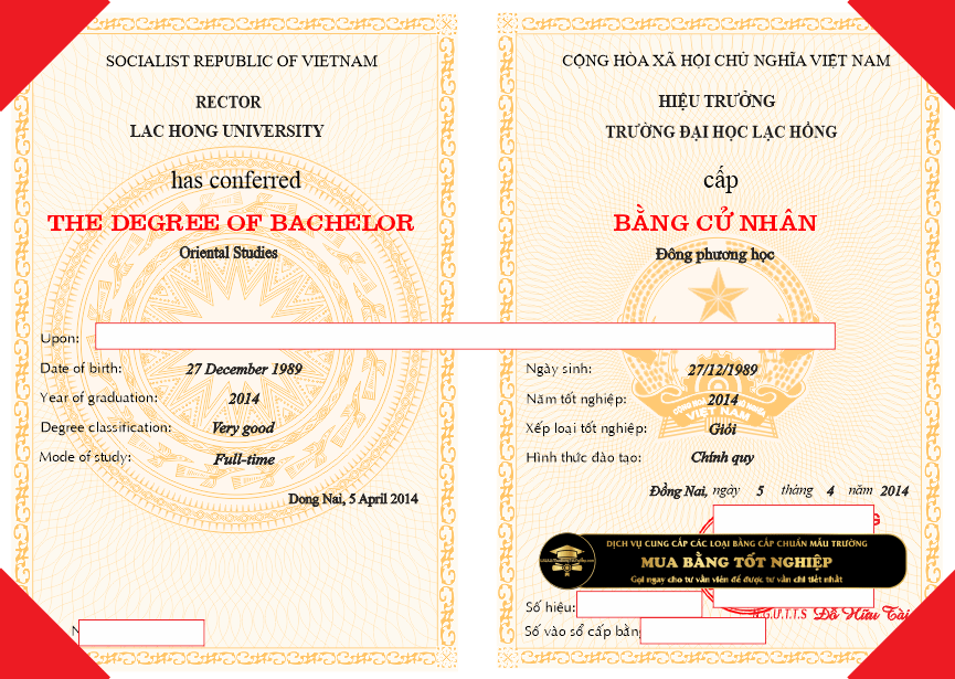 Làm bằng ĐH Lạc Hồng ngành Đông phương học