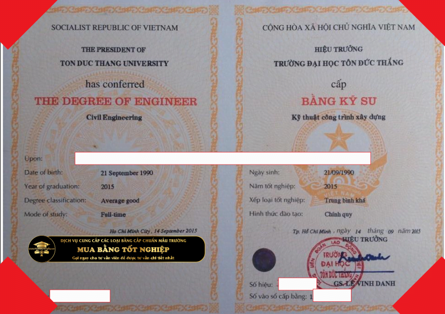 Làm bằng ĐH Tôn Đức Thắng, bạn hãy tham khảo qua mẫu bằng năm 2016 này