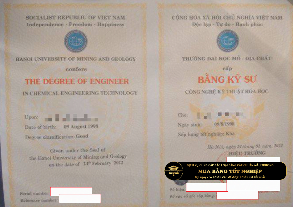 Làm bằng Kỹ sư trường Đại học Mỏ - Địa chất (Làm bằng Đại học Mỏ - Địa Chất (HUMG - Hanoi University of Mining and Geology))