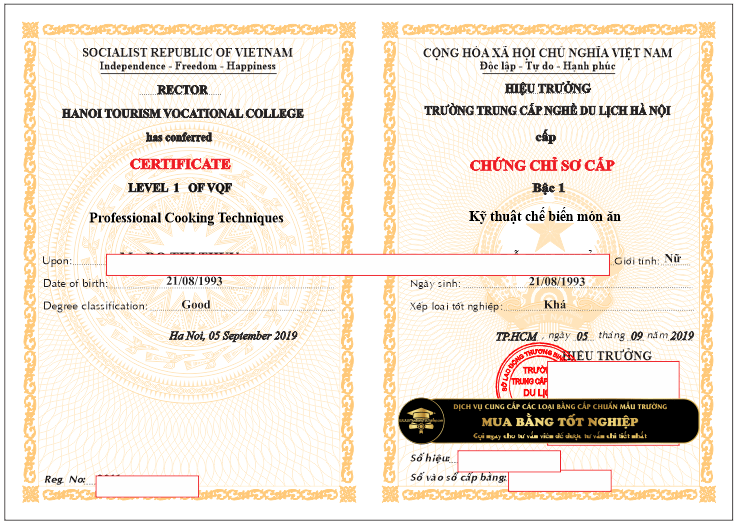 Làm chứng chỉ sơ cấp nghề kỹ thuật chế biến món ăn liện hệ ngay với dịch vụ chúng tôi