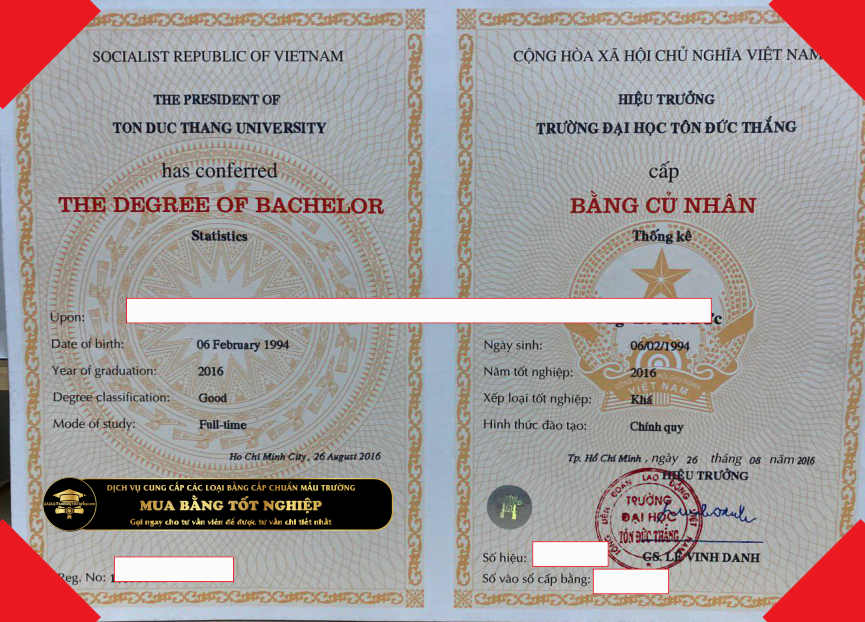 Mua bằng cử nhân kế toán dh Tôn Đức Thắng (TDT) mẫu bằng TDT 2015