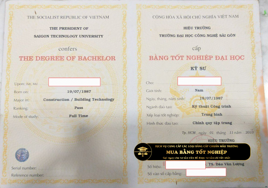Mua bằng ĐH Công nghệ Sài Gòn, dịch vụ làm bằng đáng tin cậy